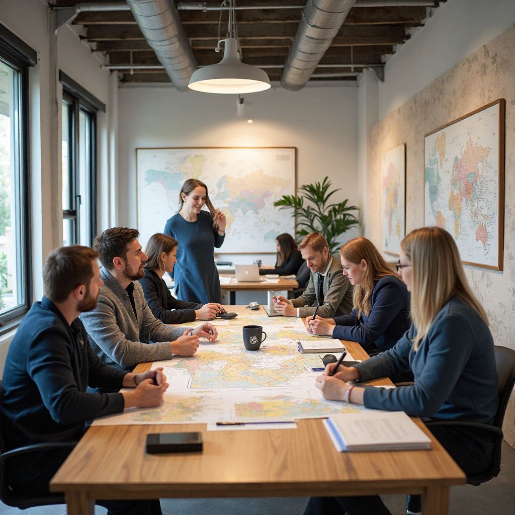 Office headquarters team meeting