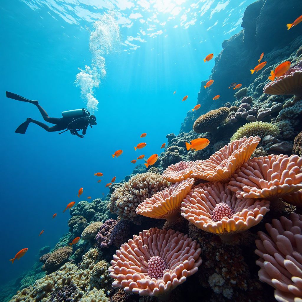 Scuba diving at Great Barrier Reef